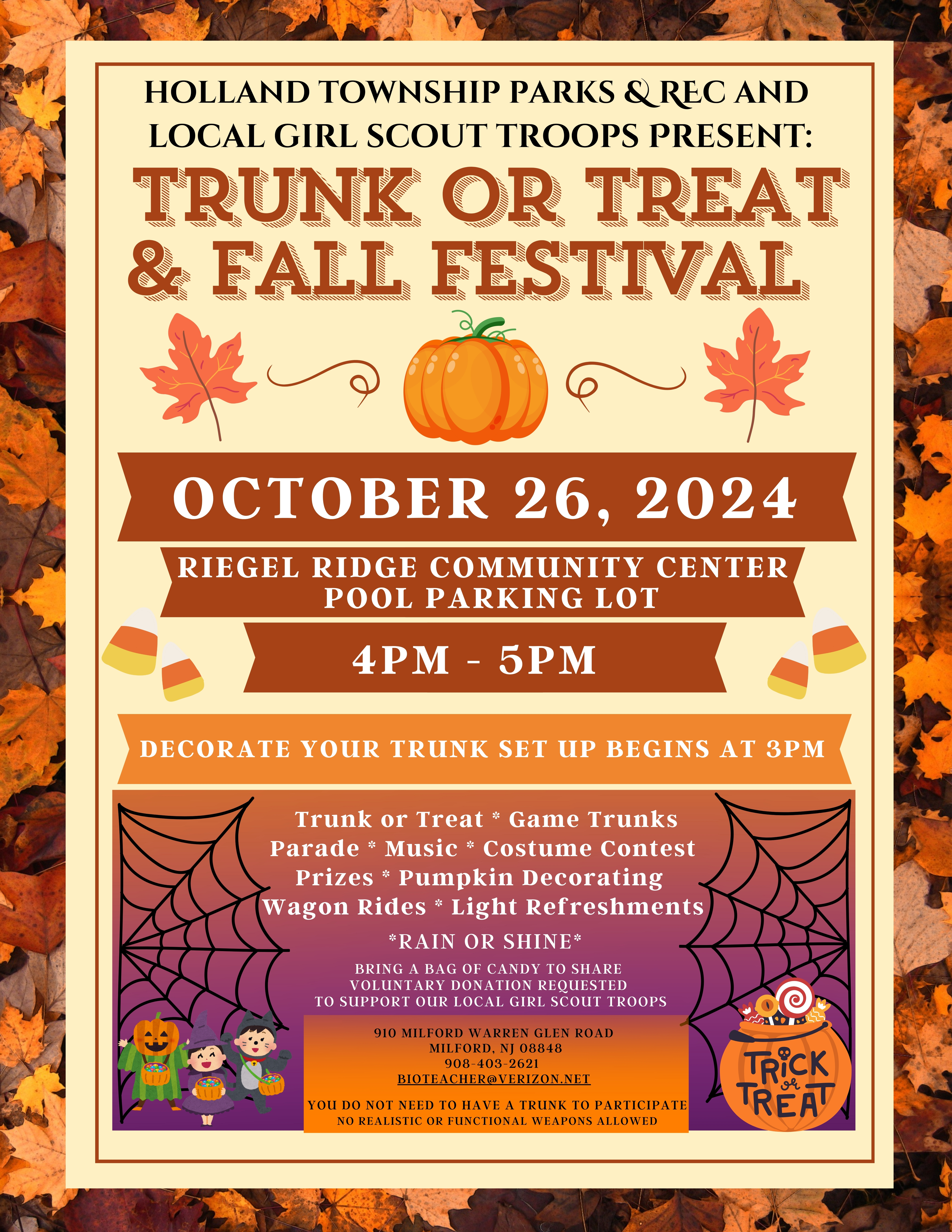 Fall Festival Trunk or Treat October 26, 2024