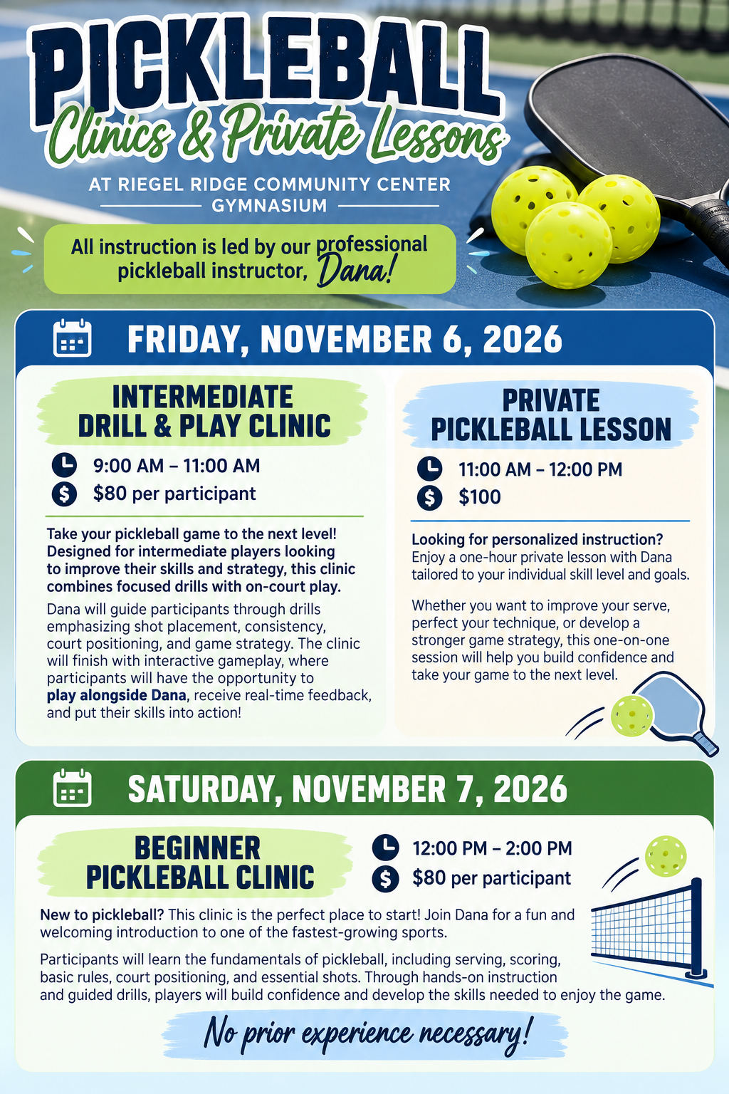 rrcc-november-2026-pickleball-clinics-flyer November Pickleball Clinics and Lessons flyer